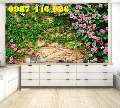 Tranh giàn hoa, gạch tranh hoa hồng HP9823