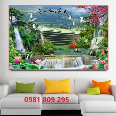 Gạch tranh làng quê 3d HN333