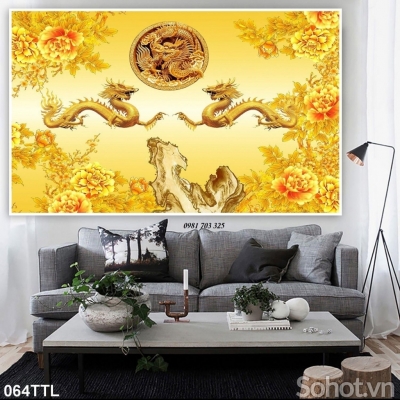 Gạch tranh 3d rồng phượng - XDC43
