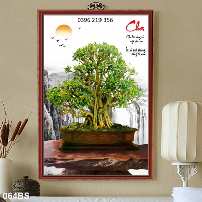 Tranh gạch trang trí phòng khách - Tranh Cây Bonsai