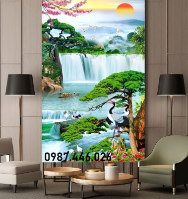 Gạch ốp tường tranh gạch 3d phòng khách