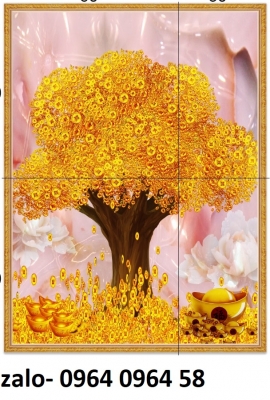 Tranh gạch 3d cây kim tiền - DX432