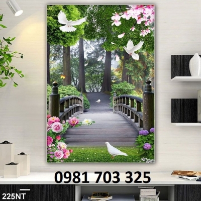 Gạch tranh khổ đứng 3D trang trí