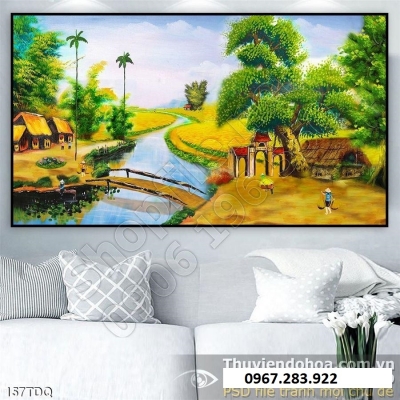 Gạch tranh- Tranh phong cảnh đồng quê