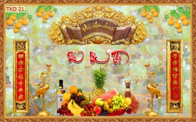 Tranh dán phòng thờ - gạch tranh 3D