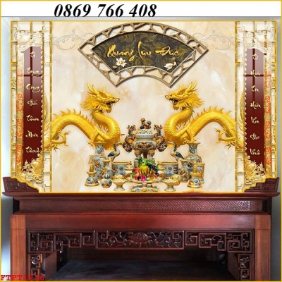 Tranh 3D bàn thờ-Gạch tranh 3D