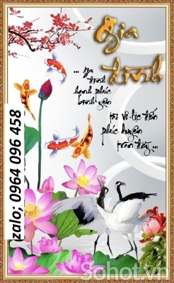 Tranh gạch hoa sen 3d - 943XB