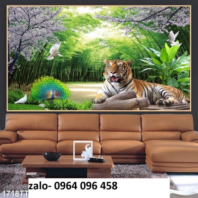 Tranh gạch 3d con hổ - gạch tranh 3d phong thủy con hổ -122CN