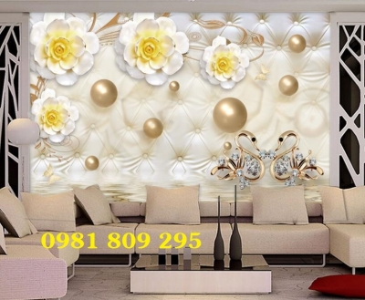 Tranh gạch , gạch trang trí tường hoa HS03837