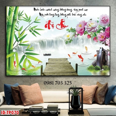 Gạch tranh thư pháp trang trí