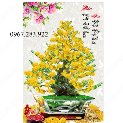 Gạch ốp tường 3D hoa mai