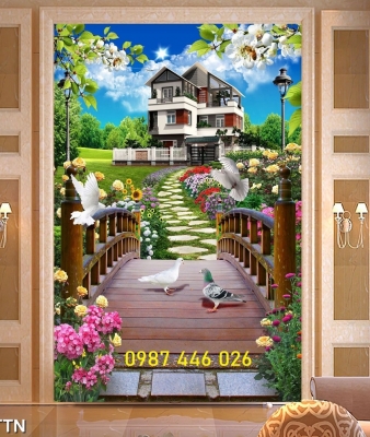 Gạch 3d tranh gạch men phong cảnh HP882