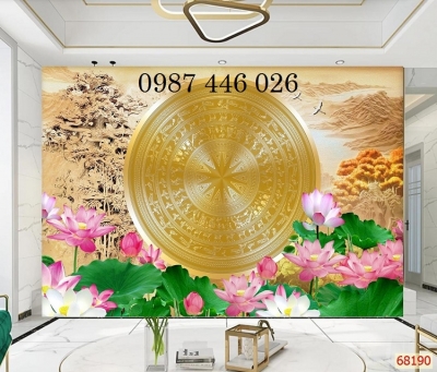 Tranh gạch men hoa sen ngọc HP7823