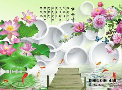 Tranh gạch 3d ốp tường phòng khách - VCB85