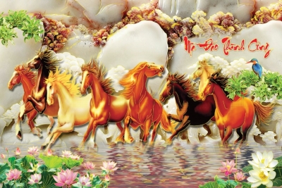 Tranh gạch men- tranh mã đáo thành công