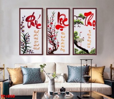 Tranh dán phòng khách - gạch tranh