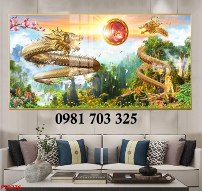Tranh gạch rồng phượng ốp tường