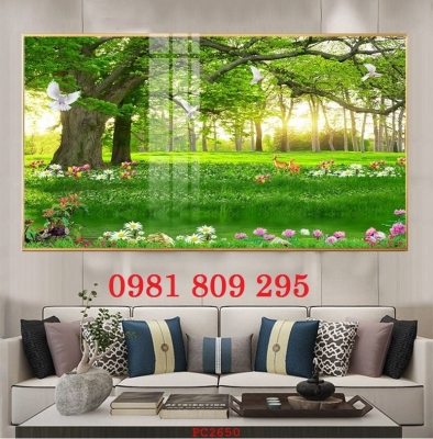 Tranh gạch ốp tường 3d phong cảnh thiên nhiên