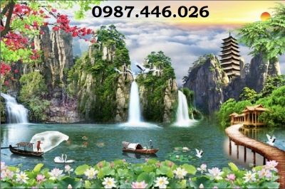 Tranh gạch men thác nước HP887282