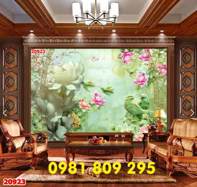 Tranh gạch hoa sen 3d - tranh ốp tường