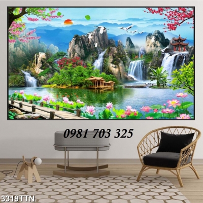 Tranh phong cảnh trang trí- tranh gạch men 3D