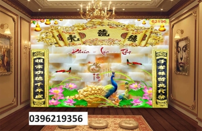 Gạch 3D đẹp trang trí phòng thờ
