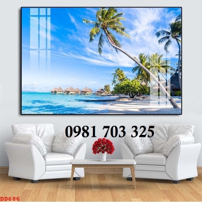 Tranh gạch 3d cảnh biển xanh