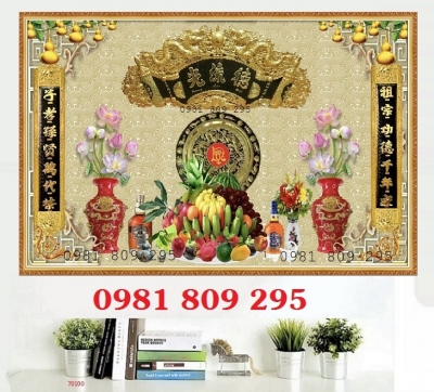 Tranh chữ phúc - gạch 3d phòng thờ HP432
