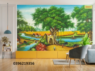 Gạch tranh 3D hình đồng quê đẹp