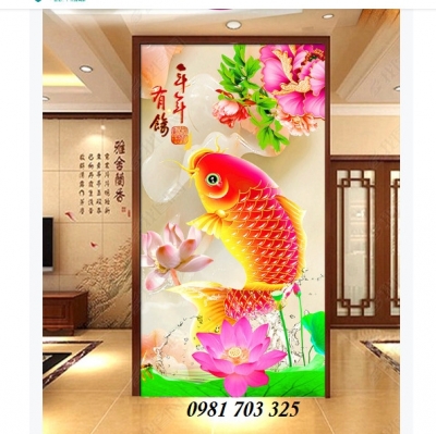 Gạch tranh khổ đứng 3d ốp tường