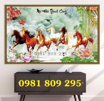 Tranh gạch men phong thủy bát mã