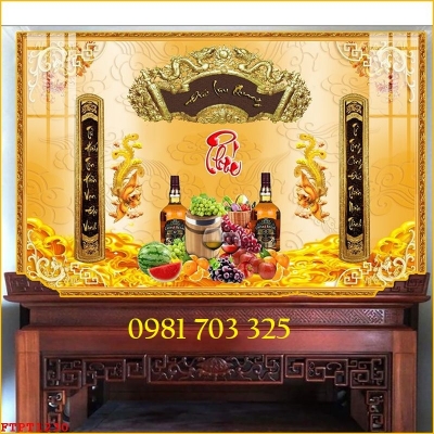 Gạch 3D đẹp trang trí phòng thờ