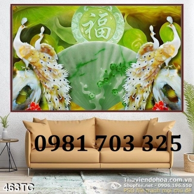 Tranh gạch men 3D chim công