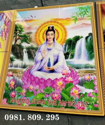 Tranh gạch hình Mẹ quan thế âm bồ tát đẹp 3d