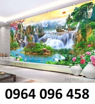 Mẫu tranh gạch 3d ốp tường phong thủy - MFD43