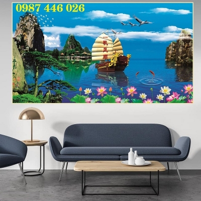 Tranh gạch men thuyền buồm HP7233