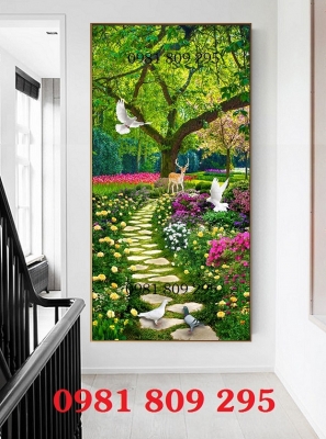 Tranh gạch men 3D- gạch tranh phong cảnh khổ đứng