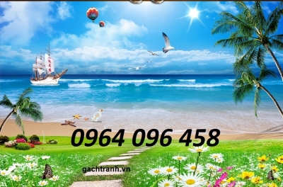 Tranh gạch 3d phong cảnh biển ốp tường - 2588NB