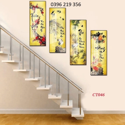 Tranh gạch 3d trang trí phòng khách phong thuỷ