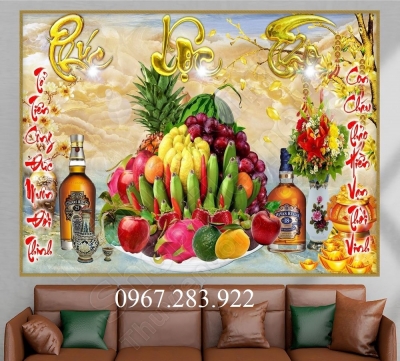 Gạch  3D- Tranh phong thuỷ Phúc Lộc Thọ