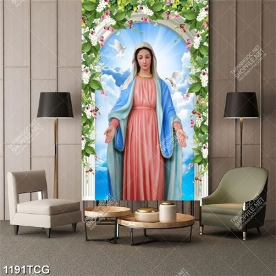 Tranh 3D công giáo, gạch men 3D ốp tường