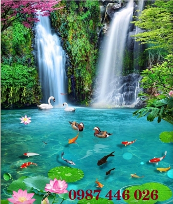 Gạch ốp tường tranh gạch thác nước HP8273