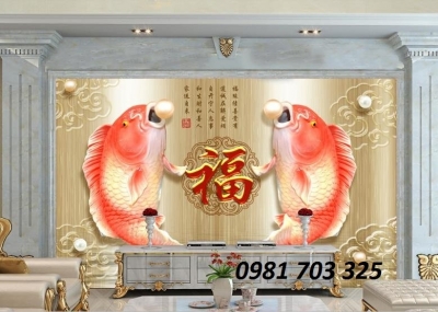 Tranh gạch hình cá chép 3d đẹp