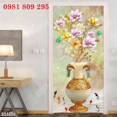 Gạch tranh , tranh gạch ốp tường mới bình hoa Hn939