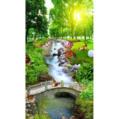 Tranh gạch 3d lát sảnh hiên nhà - NCB433