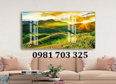Tranh gạch men 3D ốp phòng khách