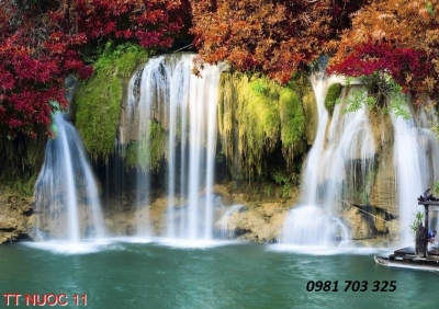 Tranh thác nước- tranh gạch 3D phong cảnh