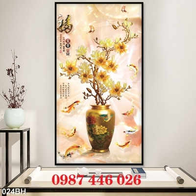 Gạch 3d tranh gach bình hoa lục bình HP9282