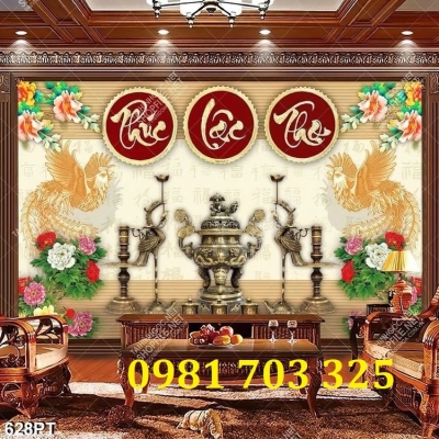 Tranh gạch đẹp trang trí phòng thờ