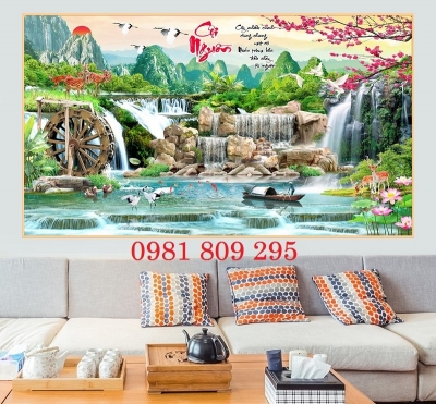 Tranh gạch sơn thủy - tranh gạch 3d